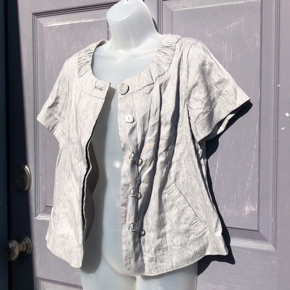 Mossimo Short Sleeve LINEN blend jacket - Picture 9 of 15